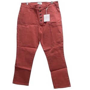 Pistola jeans high rise cargo style straight cropped khakis Size 32